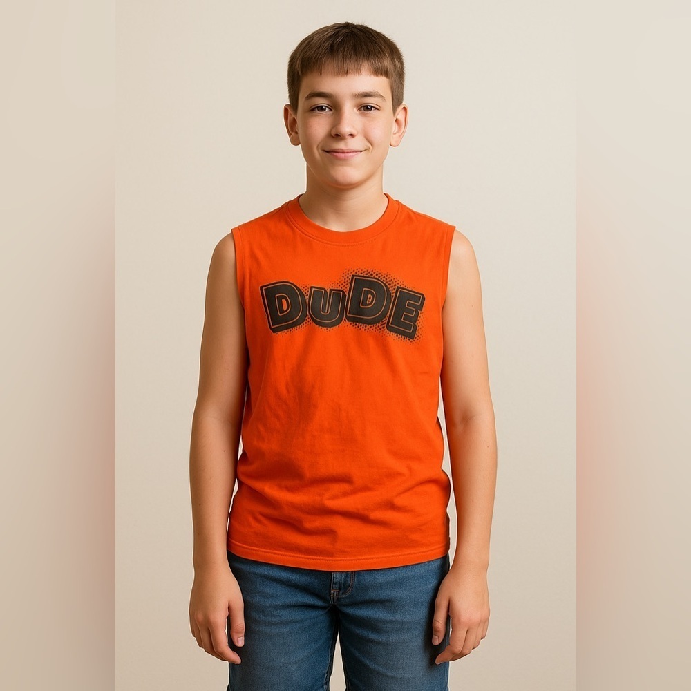 Place Orange Short Sleeve Tee Bold Graphic